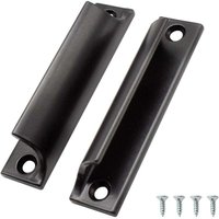 Griff aus Aluminiumlegierung Schiebetürgriff Balkontürgriff Schrankschubladengriff Für Fenster, Möbelbeschläge mit Schrauben (schwarz, 2 Stück) von ODIPIE