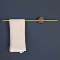 Handtuchhalter zur Wandmontage, Walnuss-Badezimmer-Handtuchhalter, 40 cm, selbstklebender Handtuchhalter, Torchon-Halter von ODIPIE