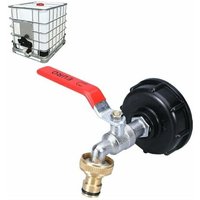IBC-Auslasshahn, IBC-Tankzubehör, IBC-Kugelauslassventil IBC-Adapter, Wassertankzubehör-Adapter 1/2 Gartenschlauchhahn Wassertank-Schlauchanschluss von ODIPIE