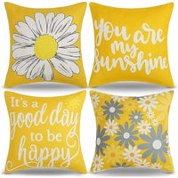 Odipie - Kissenbezug 45x45 Blumen Sommer Outdoor Kissen Sonnenblume Senfgelb und Grau Margeriten Dekokissenbezug Garten Sofakissen Odipie - Kissenbezug 45x45 Blumen Sommer Outdoor Kissen Sonnenblume Senfgelb und Grau Margeriten Dekokissenbezug Garten Sofakissen von ODIPIE
