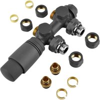 Odipie - Multiblock-Kit für Zentralanschluss-Heizkörper, 50-mm-Hahn. Thermostatventile Universal Anthrazit von ODIPIE