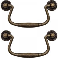 Odipie - Packung mit 99 x 50 mm klappbaren Schubladengriffen aus Eisen in Antikbronze für Schranktüren, Kommoden, Küchen, Sideboards usw., Vintage-, von ODIPIE