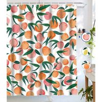 Odipie - Pfirsichfarbener Duschvorhang, Duschvorhang mit Obstmotiv, schöner wasserdichter Stoff in farbenfrohem und hellem Design, 183 x 183 cm. Odipie - Pfirsichfarbener Duschvorhang, Duschvorhang mit Obstmotiv, schöner wasserdichter Stoff in farbenfrohem und hellem Design, 183 x 183 cm. von ODIPIE