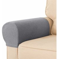 Odipie - Sesselbezüge 2er Set, Armlehnenbezüge aus wasserdichtem Stretch-Spandex-Stoff, rutschfest für Sessel, Sofas, Liegesessel (Hellgrau) von ODIPIE