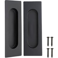Odipie - Set mit 2 rechteckigen Griffmulden aus mattschwarzem Edelstahl für Schiebetüren 12 x 4 x 1,2 cm von ODIPIE