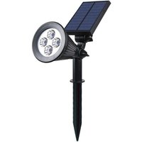 Odipie - Solarstrahler 4 LEDs für den Außenbereich, wasserdicht, weißes Licht, 2-in-1, Kunststoff, integriert, 2 w, weiß, 29 x 9,5 x 34 cm (1 Stück) von ODIPIE