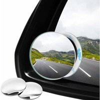 Odipie - Toter-Winkel-Spiegel, runder Weitwinkel-Außenspiegel fürs Auto, 360° drehbar, wasserdicht, konvex, zum Aufkleben, 2er-Pack von ODIPIE