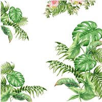 Odipie - Wandaufkleber mit grünen tropischen Blättern, Naturblätter, Palmenblätter, Pflanzen, wasserdicht, entfernbar, Vinyl-Wandkunst für von ODIPIE