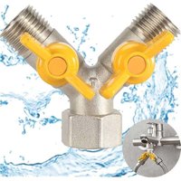 Odipie - niemals verwendet] 1/2 Zoll Messing-Y-Umschaltventil, 2-Wege-Wasserhahn-Verteiler, Y-Verteiler, Gashahn-Verteiler, Messing-Schlauchverteiler von ODIPIE