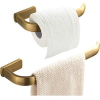 Odipie - niemals verwendet] 1-teiliges Badezimmer-Zubehörset – Handtuchring und Toilettenpapierhalter aus Messing zur Wandmontage, gebürstete Bronze von ODIPIE