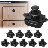 Niemals verwendet] 10 Stück Push Button Catch Door Lock Verriegelung für Wohnmobil Schrank Möbelschloss Catch Lock für Van rv Yacht - Schwarz von ODIPIE