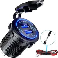 Odipie - niemals verwendet] 3.0 Dual-USB-Ladesteckdose, 12 V/24 v, wasserdichte USB-Steckdose mit Touch-Schalter für Auto, Marine, Boot, Wohnmobil, von ODIPIE