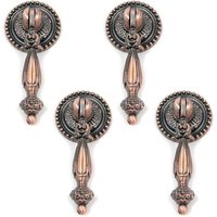Odipie - niemals verwendet] 4 Pcs Vintage Schrankknäufe 28mm Schubladengriffe Einlochgriff Möbelgriffe für Kleiderschrank Schminktisch Rotbronze von ODIPIE