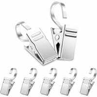 Odipie - niemals verwendet] 50 Stück Vorhang Clips mit Haken Edelstahl Gardinen Klammern Klemmringen für Vorhänge Haken für Schlafzimmer Badezimmer von ODIPIE
