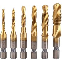 Odipie - niemals verwendet] 6-teiliges Gewindebohrer-Set, 1/4 Zoll Sechskantschaftschraube M3-M10, titanbeschichtete HSS-Bohr- und von ODIPIE