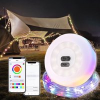Odipie - niemals verwendet] 7m APP-Steuerung Camping Lichterkette, Tragbares led Außenlichterketten,Lademodus RGB-Farblicht, IP67 wasserdicht von ODIPIE