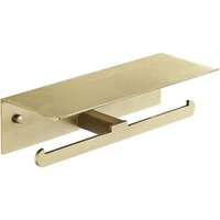 Odipie - niemals verwendet] An der Wand montierter Toilettenpapierhalter mit Telefonablage, Toilettenpapierhalter aus Aluminium, Küche, Gold, Doppelt von ODIPIE