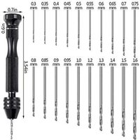 Niemals verwendet] Das 21-teilige Schraubstockstift-Set enthält einen Schraubstock-Handbohrer und 20 Stück Mini-Spiralbohrer (0,3–1,6 mm) für die von ODIPIE