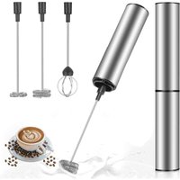 Niemals verwendet] Elektrischer Milchaufschäumer, per usb wiederaufladbarer Milchaufschäumer und Mini-Schläger mit Doppelkopf-Schneebesen, von ODIPIE