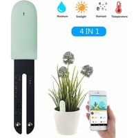 Odipie - niemals verwendet] Feuchtigkeitsdetektor Pflanzensensor Blumenpflegetester, Smart Plant Monitor, 4-in-1 Bluetooth Pflanzensensor überwacht von ODIPIE