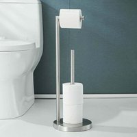 Niemals verwendet] Freistehender Toilettenpapierhalter aus Edelstahl 304, Toilettenpapierhalter-Ständer mit Aufbewahrung, ohne Bohren, Nickel von ODIPIE