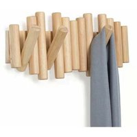 Odipie - niemals verwendet] Handgefertigte Wandgarderobe aus massivem Holz mit 5 modernen und einzigartigen Haken für Mäntel, Taschen, Hüte, von ODIPIE