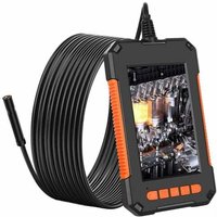 Niemals verwendet] Industrie-Endoskop, 1080P HD-Endoskopkamera, Rohrinspektionskamera, 4,3-Zoll-HD-Bildschirm, 8 LED-Leuchten, 5 m halbstarres Kabel von ODIPIE