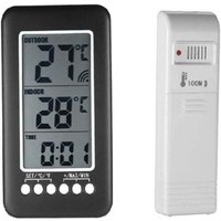Odipie - niemals verwendet] Kabelloses Innen- und Außenthermometer, 2-in-1-Uhr, LCD-Thermometer ℃ / ℉, digitales Innen-/Außenthermometer, Uhr, von ODIPIE