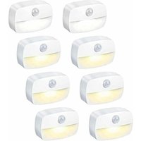 Odipie - niemals verwendet] LED-Nachtlicht mit Bewegungsmelder, [8 Stück] Kinder-Nachtlampe, An/Aus, Schranklicht mit Kleber, für Kinderzimmer, von ODIPIE