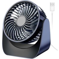 Odipie - niemals verwendet] Leiser USB-Ventilator, Mini-Tischventilator, 3 Geschwindigkeiten, 360°-Drehung, kleiner leistungsstarker tragbarer von ODIPIE