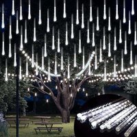 Niemals verwendet] Meteorschauer-Lichter, 30 cm, 8 Röhren, 192 LEDs, Weihnachtsbeleuchtung für den Außenbereich, IP55, wasserdichte von ODIPIE