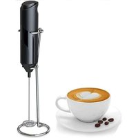 Odipie - niemals verwendet] Milchaufschäumer mit Ständer, tragbarer Getränkemixer für Latte, Cappuccino, Matcha und heiße Schokolade (schwarz) von ODIPIE