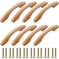Odipie - niemals verwendet] Möbelgriffe aus Holz, 8 Stück, Möbelgriffe, Türknauf, Schrankgriff, Bogenförmiger Griff, Küchenmöbelgriff, von ODIPIE