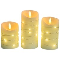 Niemals verwendet] Set mit 3 flackernden Flammen und Mikro-LED-LED-Kerzen mit Fernbedienung von ODIPIE