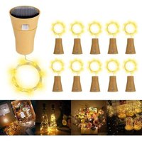 Niemals verwendet] Solar-LED-Flaschenverschluss-Lichter, 1 m, 10 LEDs, Kupferdraht, dekoratives Licht für von ODIPIE