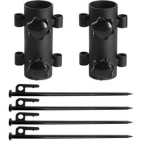 Odipie - niemals verwendet] Sonnenschirmständer, Outdoor-Sonnenschirm-Bodenhülse mit 4 Stück 40-cm-Nägeln, abnehmbarer Sonnenschirmständer für von ODIPIE