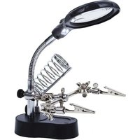 Odipie - niemals verwendet] Tischlupe aus dritter Hand, 3,5 x 12 x, Ständer, 2 LEDs, Standlupe für Elektronikingenieur, Kosmetik, Medizin, Uhrmacher, von ODIPIE