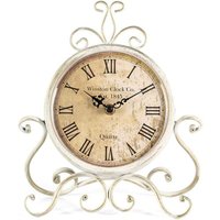 Odipie - niemals verwendet] Tischuhr im Retro-Stil, leise, römisch, für Wohnzimmer, Schlafzimmer, Büro (weiß) von ODIPIE