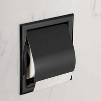Odipie - niemals verwendet] Toilettenpapierhalter für Badezimmer, versenkbar, Edelstahl, Mattschwarz von ODIPIE