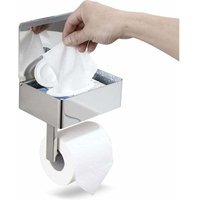 Odipie - niemals verwendet] Toilettenpapierhalter mit Feuchttücherbox Edelstahl Klopapierhalter Wandhalterung Rollenhalter für wc Badezimmer Küche von ODIPIE