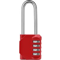 Odipie - niemals verwendet] Vorhängeschloss Zahlenschloss mit Bügel Lang 4 Stelliges Kombinationsschloss für Schule Gym Locker Garage Rot von ODIPIE