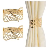 Odipie - niemals verwendet] Vorhang-Raffhalter, 2 Stück, kreative Vorhang-Seilschnallen aus Metall, hohles Blatt, dekorativer Vorhang-Clip, von ODIPIE