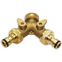 Odipie - niemals verwendet] Y-Verteiler 3/4 Zoll Messing Wasserverteiler, 2-Wege-Wasseranschlussverteiler IBC-Tankzubehör, von ODIPIE