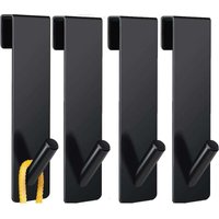 Packung Duschtürhaken, Edelstahl Handtuchhalter Haken ohne Bohren an rahmenloser Duschtür für Badezimmer (17 cm schwarz) von ODIPIE