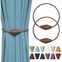 Packung magnetische Vorhang-Raffhalter, handgefertigt, gewebtes Seil, praktisch, dekorativ für das Home Office (heller Kaffee) von ODIPIE