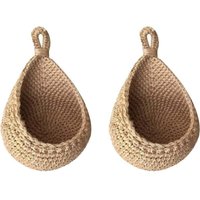 Packung mit Wandbehangkörben, dekorativer Aufbewahrungskorb aus Baumwollseil für Gemüse und Obst für Wohnzimmer, Badezimmer, Küche und Schlafzimmer Packung mit Wandbehangkörben, dekorativer Aufbewahrungskorb aus Baumwollseil für Gemüse und Obst für Wohnzimmer, Badezimmer, Küche und Schlafzimmer von ODIPIE