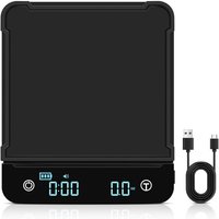 Präzise 0,1 g/3 kg digitale Kaffeewaage, wiederaufladbare Küchenwaage mit Timer, LED-Anzeige und Tara-Funktion, elektronische Touch-Waage mit Präzise 0,1 g/3 kg digitale Kaffeewaage, wiederaufladbare Küchenwaage mit Timer, LED-Anzeige und Tara-Funktion, elektronische Touch-Waage mit von ODIPIE