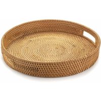 Odipie - Rundes Rattan-Serviertablett, Korbgeflecht-Serviertablett mit ausgeschnittenen Griffen, geflochtener Obst-/Brot-Servierkorb, 30 cm Odipie - Rundes Rattan-Serviertablett, Korbgeflecht-Serviertablett mit ausgeschnittenen Griffen, geflochtener Obst-/Brot-Servierkorb, 30 cm von ODIPIE