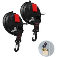 Odipie - Saugnapf mit Befestigungshaken, 2 Stück, Auto-Saugnapf-Haken, Mehrzweck-Anker-Saugnäpfe, für Auto-Seitenmarkise, Boot, Camping, Zelte, Gepäck von ODIPIE