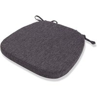 Sitzkissen waschbar Stuhlkissen mit Bindeband 43 41cm rutschfeste Sitzauflage passend für Gartenstuhl, Esszimmerstuhl oder Bürostuhl (Anthrazit) von ODIPIE